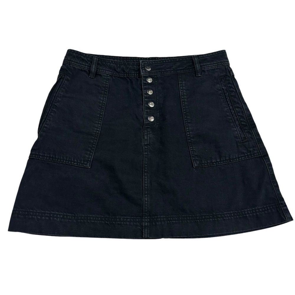 Free people black denim a line skirt